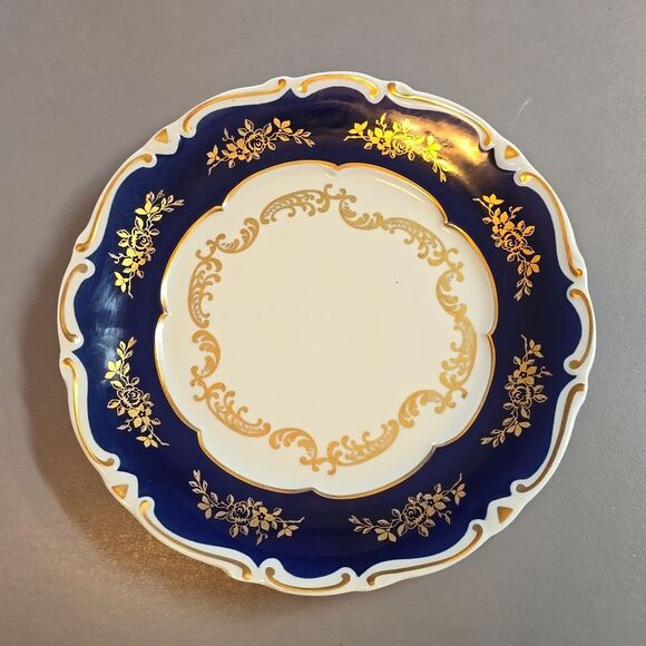 Lichte GDR Echt Kobalt Fine China Salad Plate - Picture 5 of 8